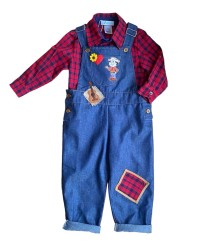 Conjunto Jardineira Junina Camisa Xadrez 