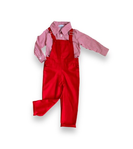 Conjunto Jardineira Camisa Xadrez