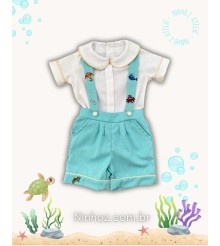 Conjunto Fundo do Mar linho Luxo