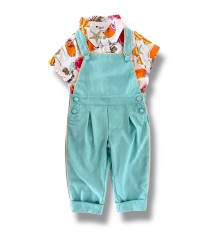 Conjunto Jardineira Fundo do Mar 