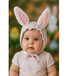 Touca Coelhinho Orelha Peludinha